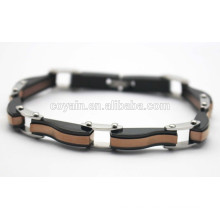 316L stainless steel Black and Antique gold plated chain link bracelets